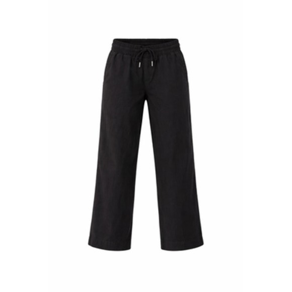 Quince Pants - Quince Pants Womens Small Black Linen Cropped Wide Leg Drawstring Pull On